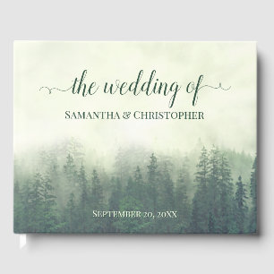 Libro De Visitas Boda Rústico Foggy Green Mountains & Pines