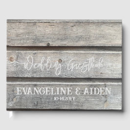 Libro De Visitas Boda Rústico Moda Gray Barnwood