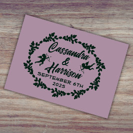 Libro De Visitas Boda Rústico Profundo Púrpura