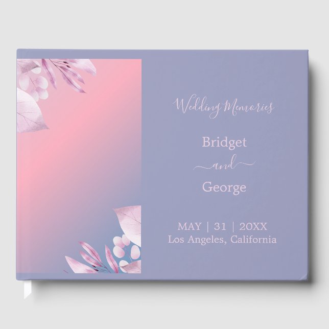 Libro De Visitas boda sakura de flor de cerezo pastel abstracto (Anverso)