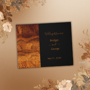 Libro De Visitas boda salvaje de piel de serpiente de lujo