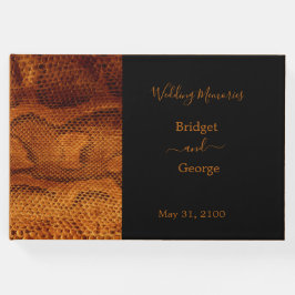 Libro De Visitas boda salvaje de piel de serpiente de lujo