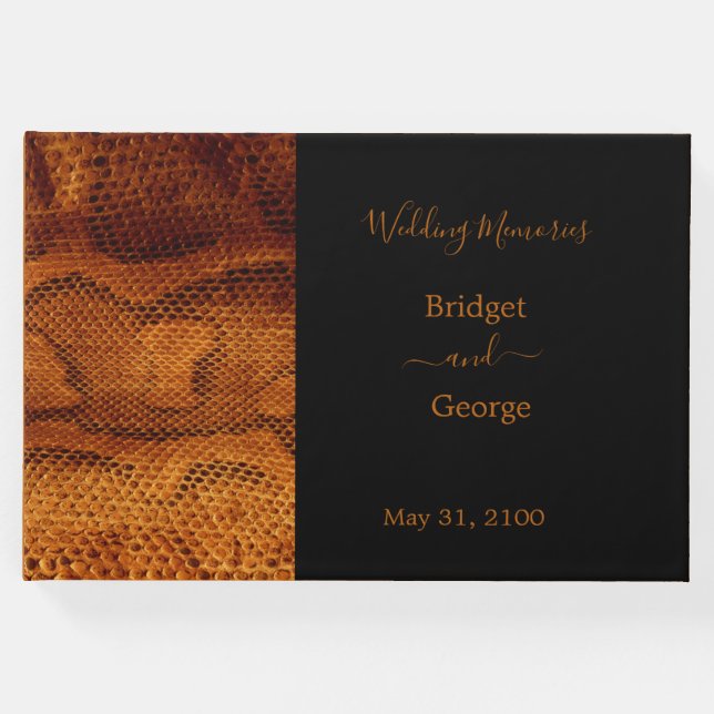 Libro De Visitas boda salvaje de piel de serpiente de lujo (Anverso)