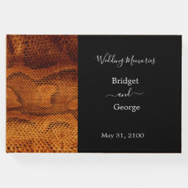 Libro De Visitas boda salvaje de piel de serpiente de lujo