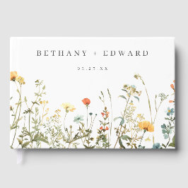 Libro De Visitas Boda simple de flores silvestres