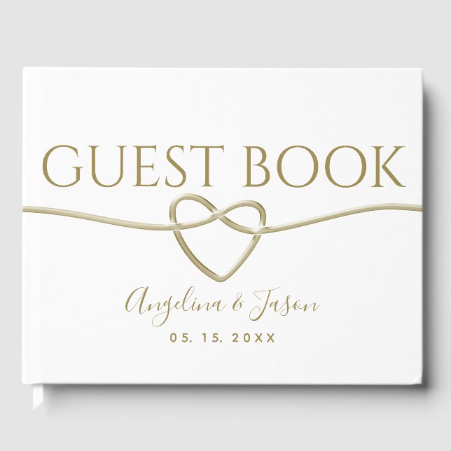 Libro De Visitas Boda simple de oro (Anverso)