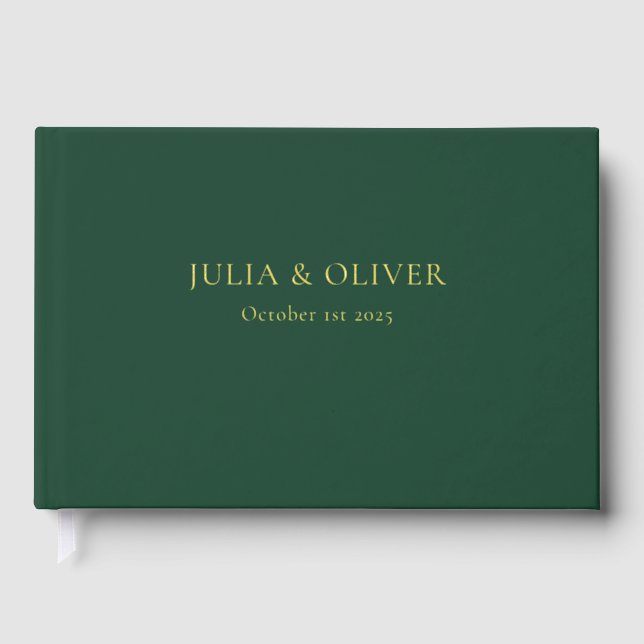 Libro De Visitas Boda Simple, Invitado Boda De Linen (Anverso)