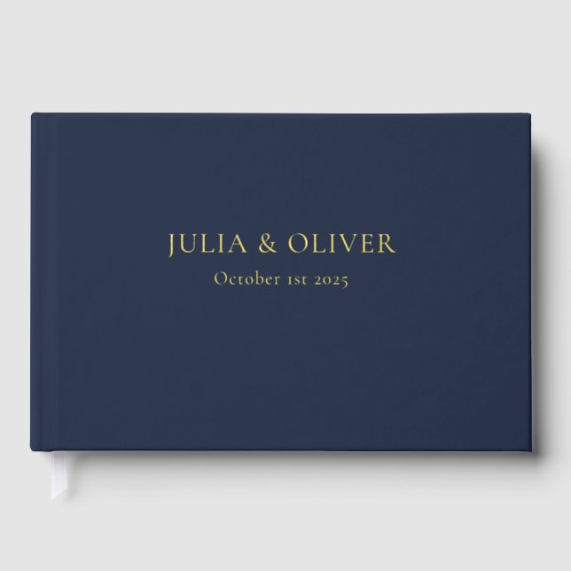 Libro De Visitas Boda Simple, Invitado Boda De Linen (Anverso)