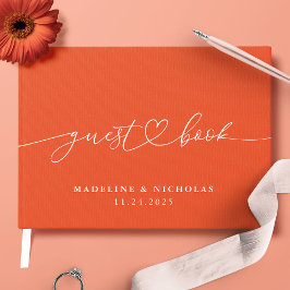 Libro De Visitas Boda Simple Moderna Verona Atardecer Caligrafía