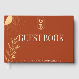 Libro De Visitas Boda Soleada de Terracota Boho