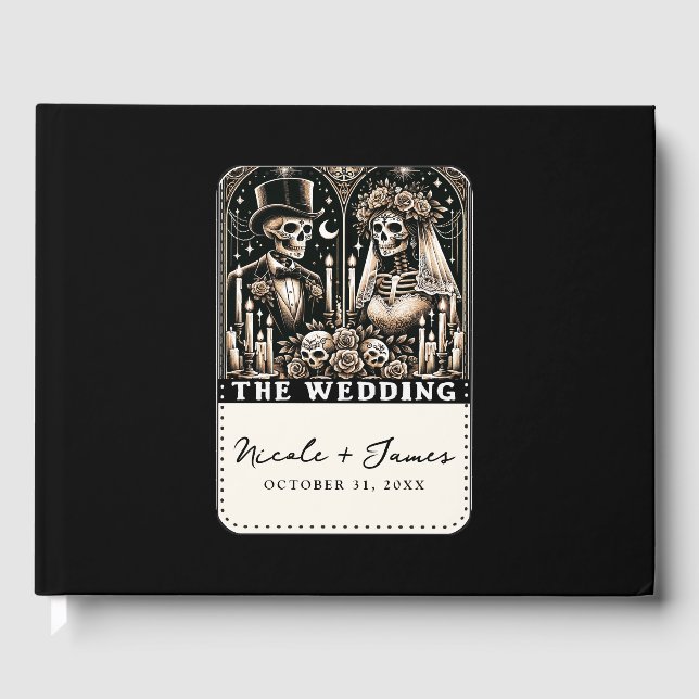 Libro De Visitas BODA Tarot Skeletons Bride & Groom (Anverso)