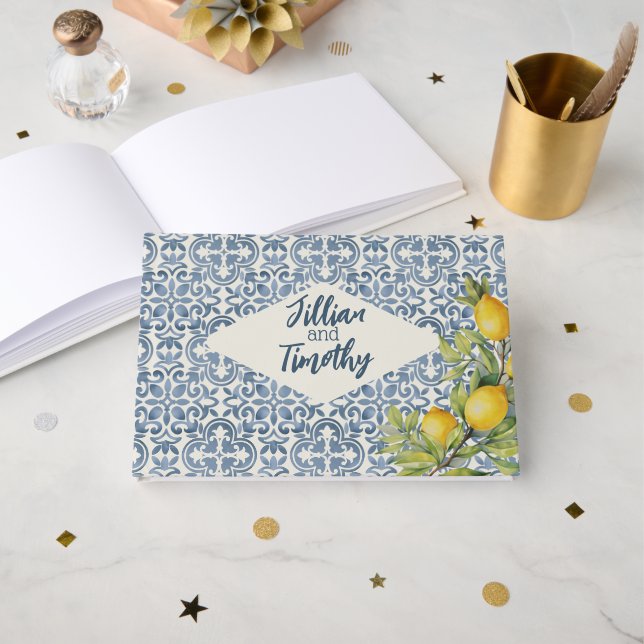 Libro De Visitas Boda temático italiano Amalfi (Anverso Abierto)