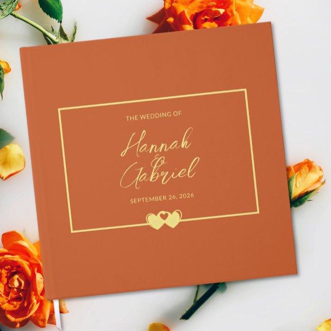 Libro De Visitas Boda Terracotta Gold (Wedding Terracotta Gold Guest Book)