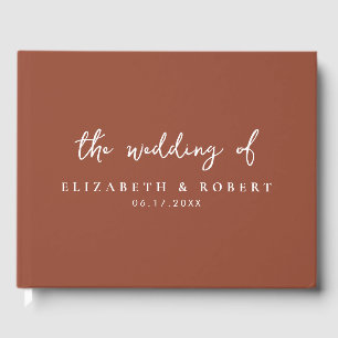 Libro De Visitas Boda Terracotta Sencillo y Elegante
