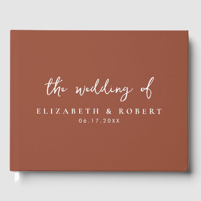 Libro De Visitas Boda Terracotta Sencillo y Elegante (Anverso)