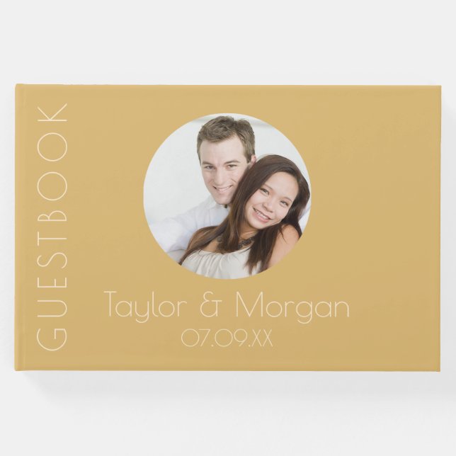 Libro De Visitas Boda tonal de champán moderno (Anverso)