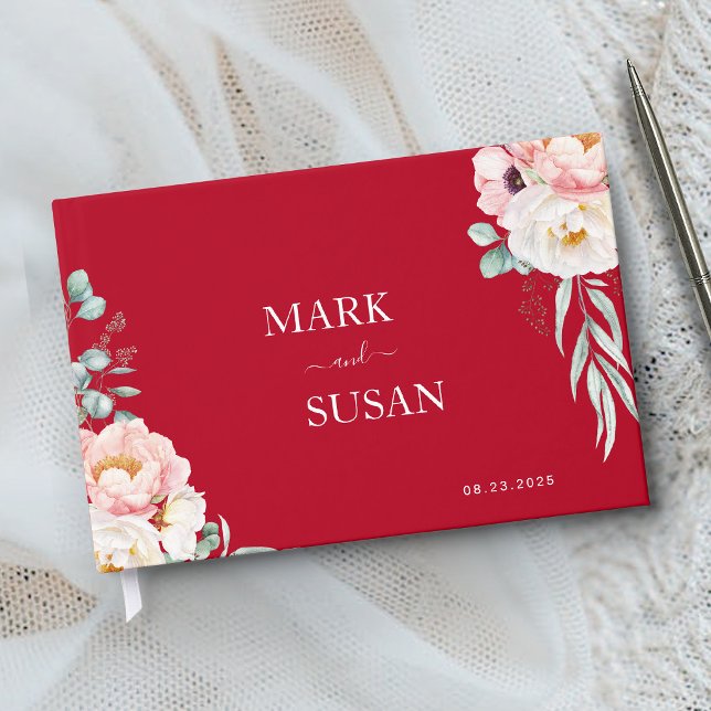 Libro De Visitas Boda Tradicional China Peonía (ROJO) (Subido por el creador)