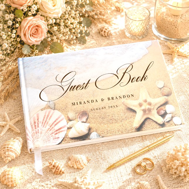Libro De Visitas Boda Tropical de Playa con Estrella de Mar Elegant (Subido por el creador)