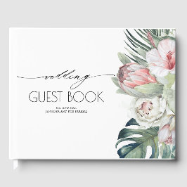 Libro De Visitas Boda Tropical Floral Beach
