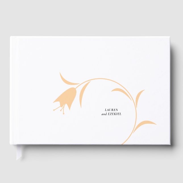 LIBRO DE VISITAS BODA TULIPÁN MODERNO MELOCOTÓN (Anverso)