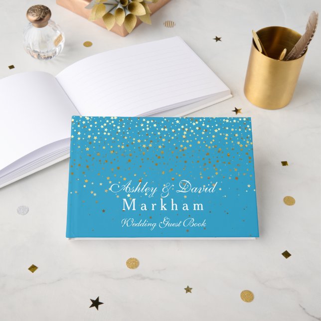 Libro De Visitas Boda Turquesa Azul (Anverso Abierto)