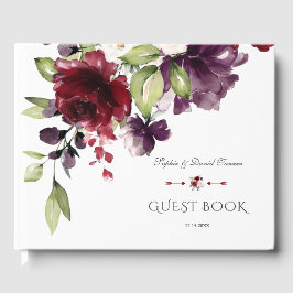 Libro De Visitas Boda único de las flores moradas de color morado d