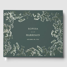 Libro De Visitas Boda verde del aliento del bebé rústico