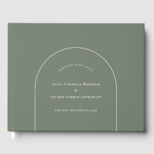 Libro De Visitas Boda Verde Sage del Boho Arch Simple