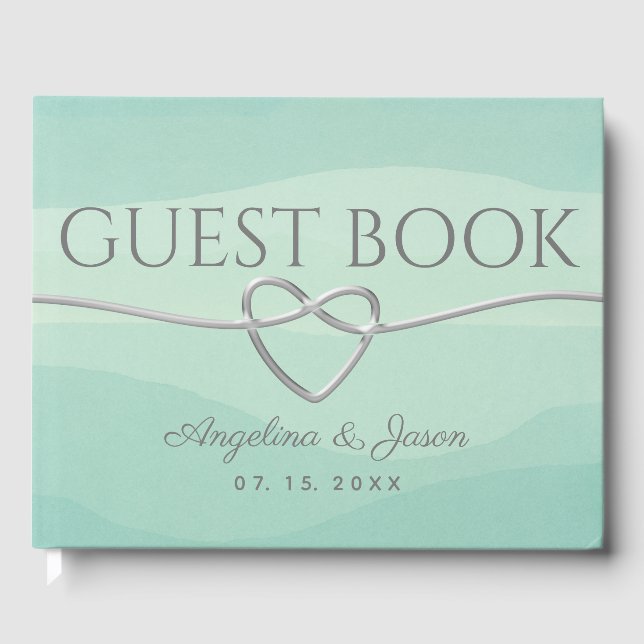 Libro De Visitas Boda verde simple (Anverso)