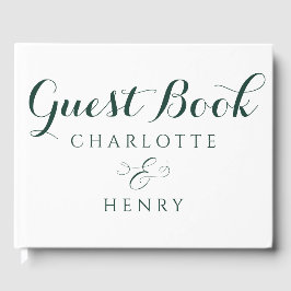 Libro De Visitas Boda verde y blanco moderno