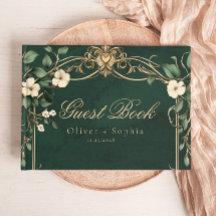 Boda Vintage Art Nouveau Verde y Dorado