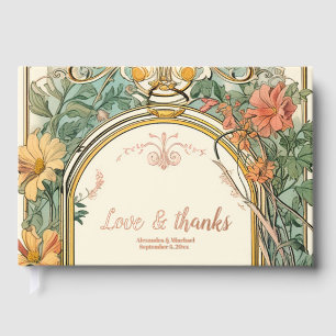 Libro De Visitas Boda Vintage Floral Art Nouveau
