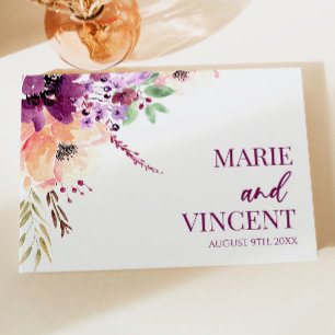 Libro De Visitas Boda Violet Magenta Morado Flor Floral