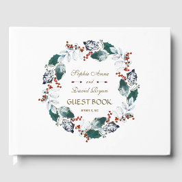 Libro De Visitas Boda Wreath del invierno sagrado Berries