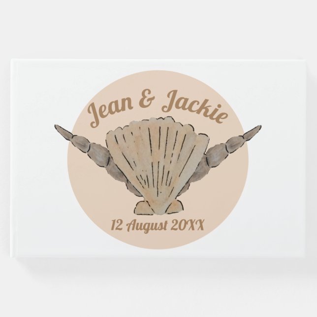 Libro De Visitas Bodas de playa Maravillas de acuarela (Anverso)