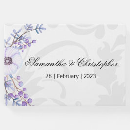 Libro De Visitas Bodas moradas y damasquinadas grises