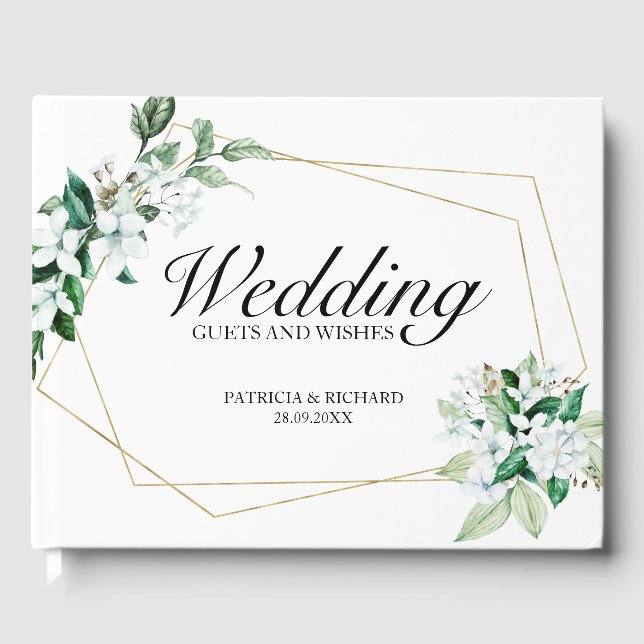 Libro De Visitas Bodas Y Deseos De Verdor Geométrico (Anverso)