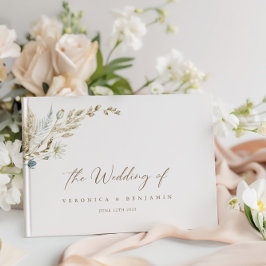 Libro De Visitas Bohemian Elegant Dried Meadow Grass Guest Book