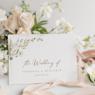 Libro De Visitas Bohemian Elegant Dried Meadow Grass Guest Book