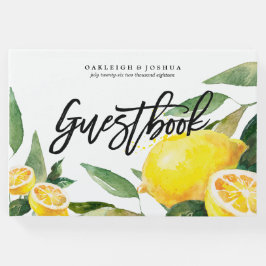 Libro De Visitas Bohemian Watercolor Lemon Boda Guest Book