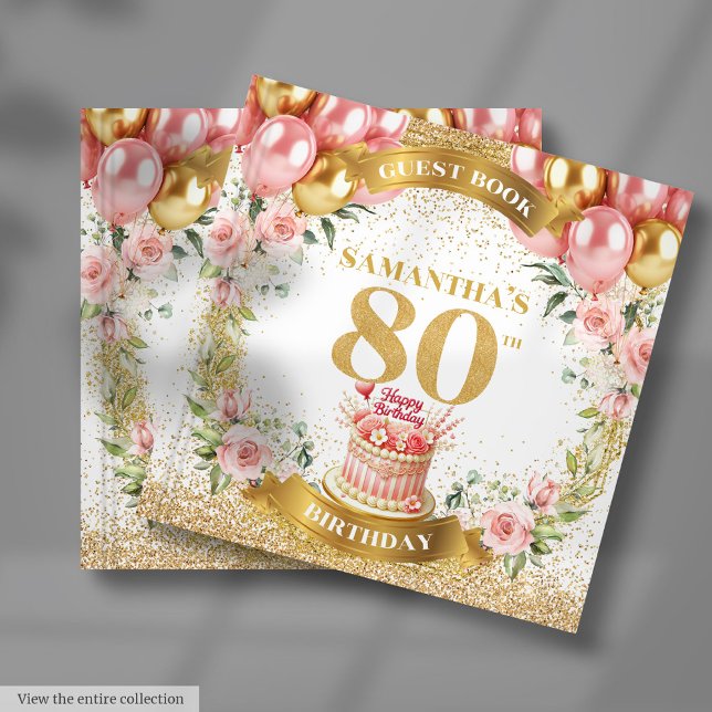 Libro De Visitas Boho Beautiful 80th Birthday Rótulo-In Guest Book ( Boho Beautiful 80th Birthday Sign-In Guest Book)