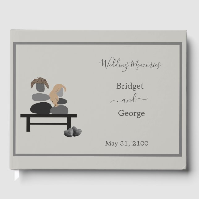 Libro De Visitas Boho boda de la pareja Eternal Stone (Anverso)