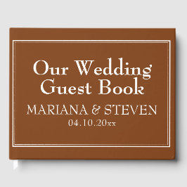 Libro De Visitas Boho Brown Moderno Border Minimalista