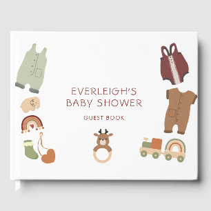 Libro De Visitas Boho Clothes Toys Boy Baby Shower