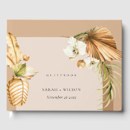 Libro De Visitas Boho Dried Palm Rust Arch Boda Floral Gracias Fa