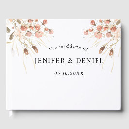 Libro De Visitas Boho Dried Watercolor Floral Wedding