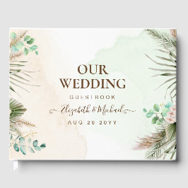 Libro De Visitas BOHO Eucalyptus Pampas Grass Greenery Boda