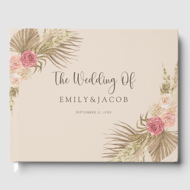 Libro De Visitas Boho Floral Boda (Anverso)