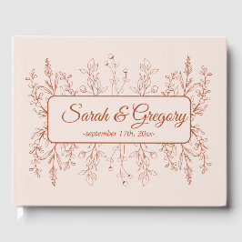 Libro De Visitas Boho Floral Terracotta simple Boda