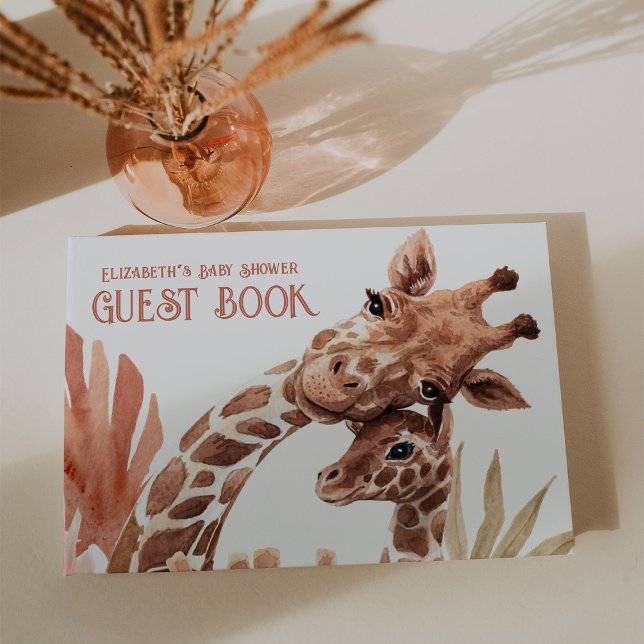 Libro De Visitas Boho Giraffe Safari Baby Shower (Subido por el creador)